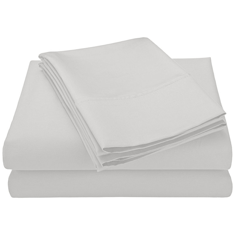 Swiss Club Rayon Sheet Set, Ivory, Queen Fitted Sheet with 2 Pillowcases