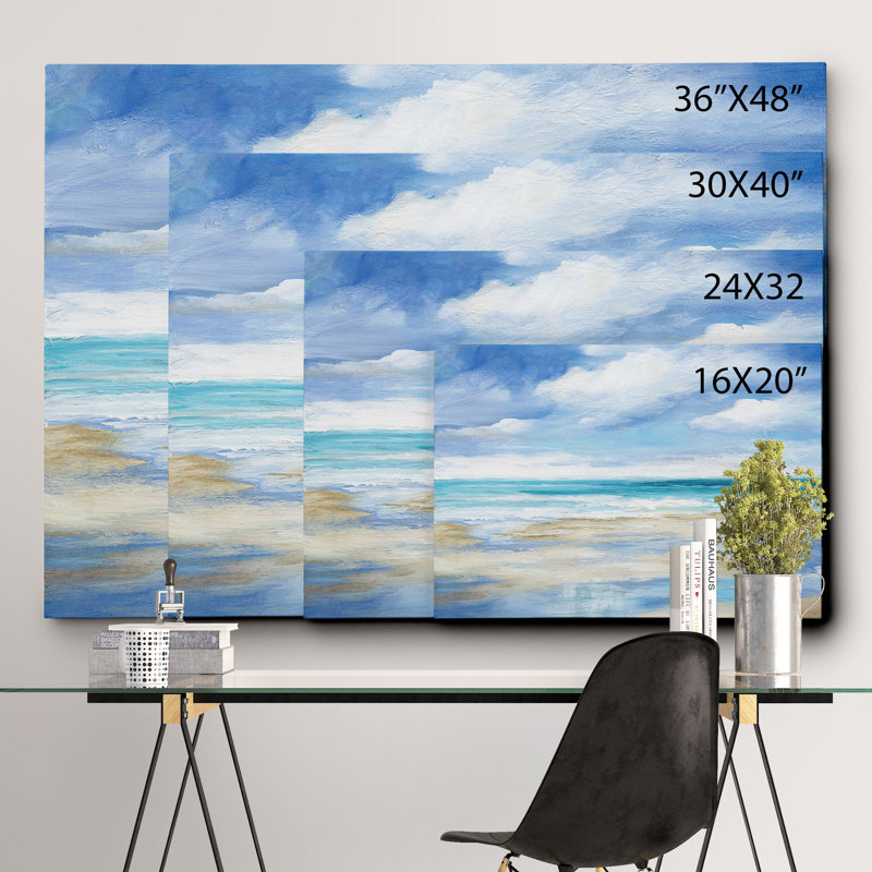 «Washy Coast I» par Nan - impression sur toile tendue, H 36 po x l 48 po x P 1,5 po