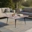 Taro 24 Inch Square Cocktail Table, Taupe Brown Marble Top Patio Accent Table with Black Metal Legs
