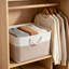 13 cubes de rangement 13 x 13 pouces, bacs de rangement pliables en tissu avec poignées, panier pliable pour organiser les vêtements, les jouets, les livres, blanc et beige