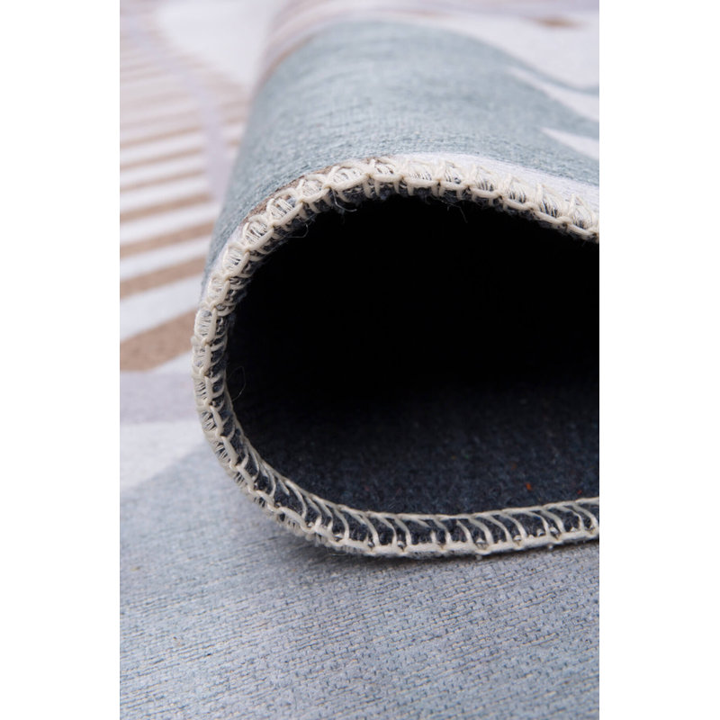 Tapis gris à motif de voie ferrée pour enfants, Rectangle 4 pi 8 po x 6 pi 3 po