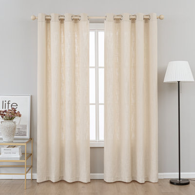 Kambi Linen Blend Semi-Sheer Curtain Panel Pair