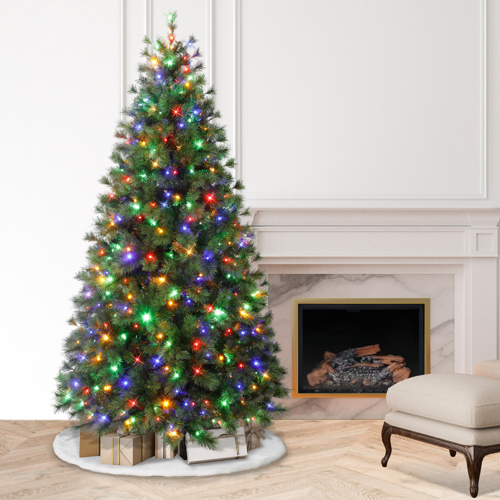 7.5' Pre-Lit Colorado Pine Artificial Christmas Tree