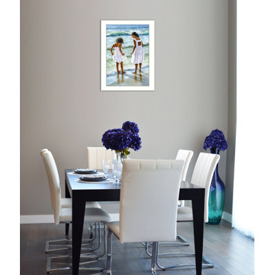 "Deux filles à la plage", art mural, impression de décoration murale pour la maison par Georgia Janisse