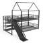 Lit superposé double en métal avec escalier de rangement, glissière, rails de sécurité, noir-1052130476