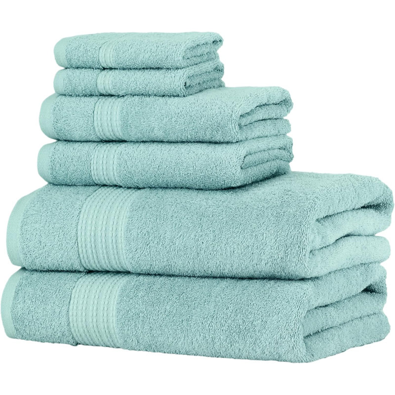 L'ensemble 6 serviettes de bain en coton turc Blakemore Luxury, ultra doux, à séchage rapide et très absorbant, comprend 2 serviettes de bain, 2 serviettes à main et 2 débarbouillettes