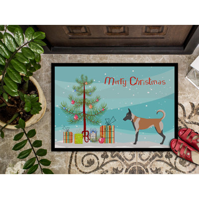 Tapis de porte pour l’extérieur antidérapant de noël malinois