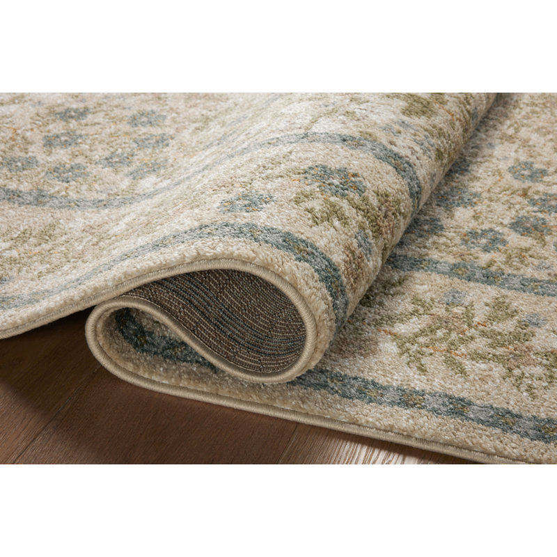 Rifle Paper Co. x Loloi Laurel Cream Area Rug, Rectangle 5'3" x 7'8"