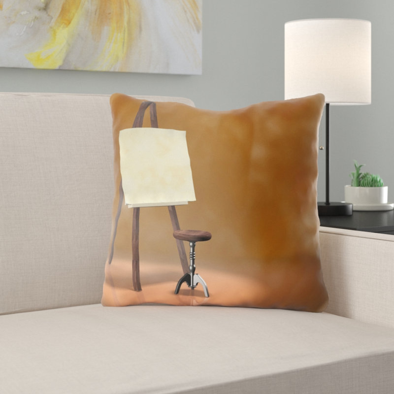 Housse de coussin d'extérieur carré Bivens, Microsuède, Intérieur