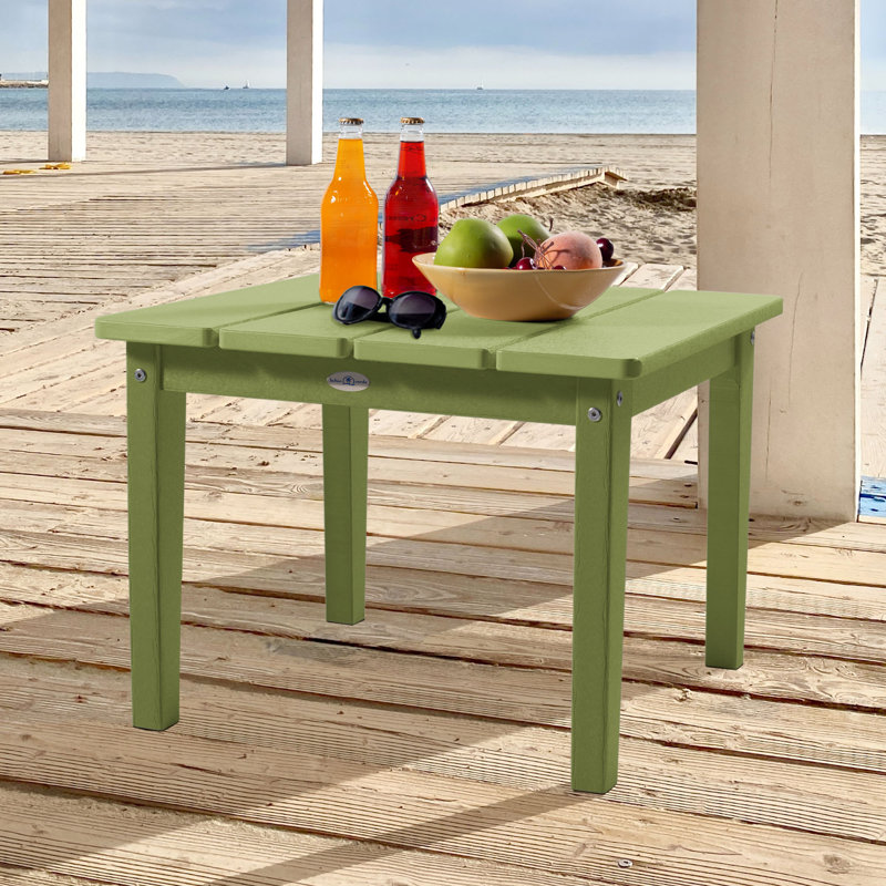 Table de patio extérieur Middira Adirondack, H 17 po x l 22,75 po x P 22,75 po, Vert palmier