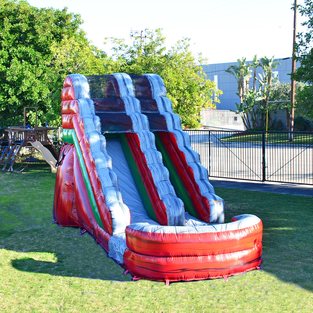 JumpOrange 15 FT Midnight Commercial Grade Water Slide with Pool (with Blower) JumpOrange