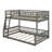 Full XL Over Queen Bunk Bed, Modern Wood Bunk Bed Frame With Ladder And Guardrails-1689787506
