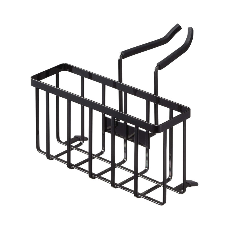 Black Steel Faucet-Hanging Sponge Caddy