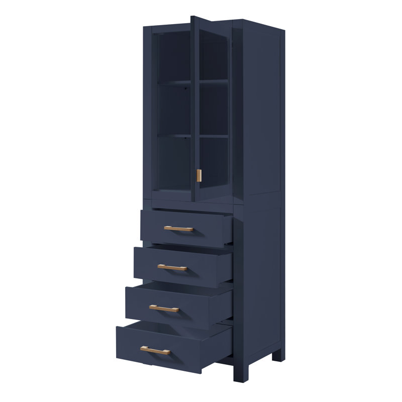 Modero 24" W x 71" H Linen Tower, Navy Blue