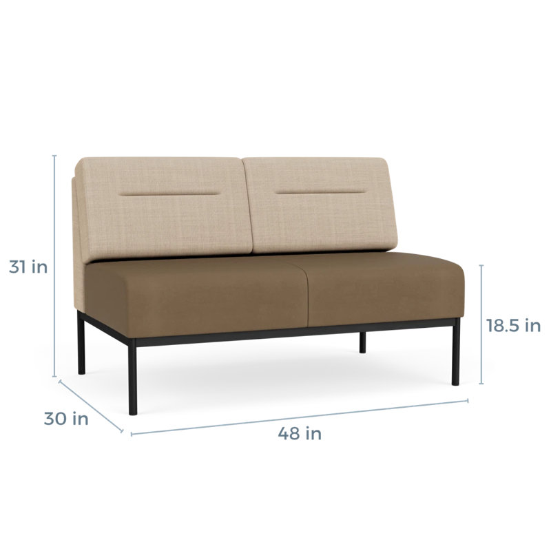 Causeuse Darsey, Sans alimentation, Noir, Chambray calcaire; Patriot Plus taupe