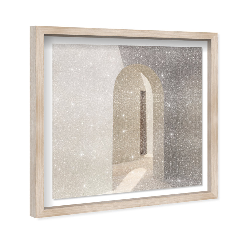 Desert Modernism III Print by Oliver Gal, Natural Oak Shadowbox, 31.5"H x 31.5"W