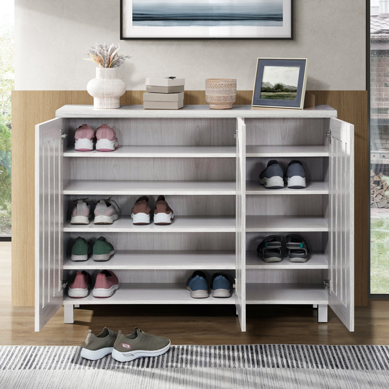 Rangement pour chaussures à persiennes Camden, Gris clair
