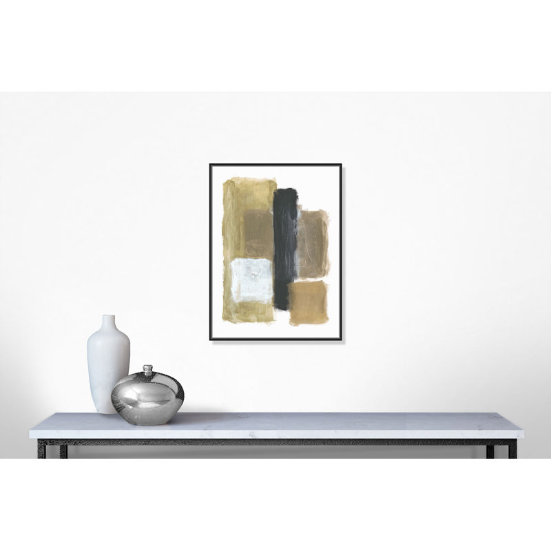 «Metallic Blocking No 2 - Floater Frame», reproduction d'art sur toile, Cadre noir, H 40 po x l 30 po x P 2 po