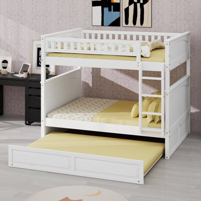 Bunk Bed Featuring  Trundle, and Guardrails