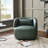 Faux Leather Upholstered Swivel Armchair With Ottoman-115270004