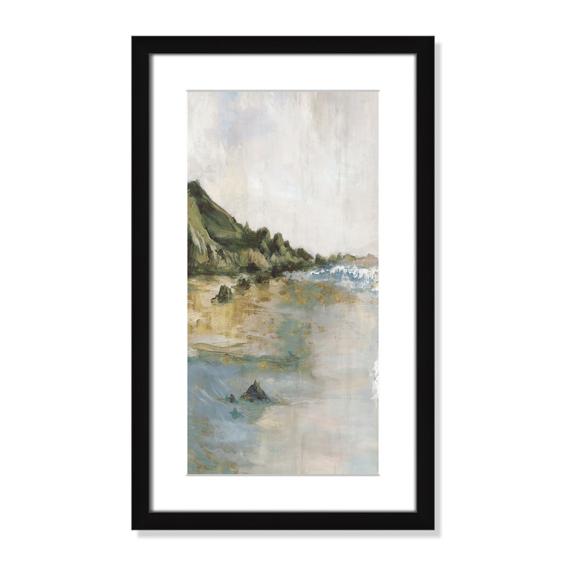 Impression «Tide’s Edge» par Casa Fine Arts, Noir, noir, noir, noir, Reproduction encadrée avec passe-partout