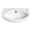 Lavabo de salle de bain mural ovale en porcelaine blanche avec trop-plein