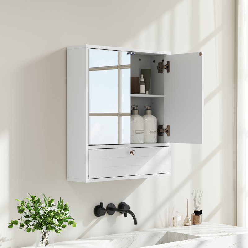 Armoire à pharmacie sans cadre à 2 portes avec 2 tablettes Nikkolette