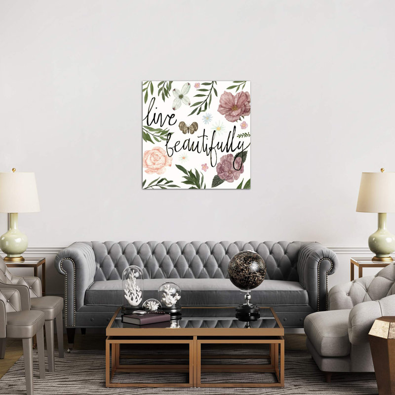 Live Beautifully by Sara Zieve Miller - Wrapped Canvas Print, 66.04 cm H x 66.04 cm W x 3.175 cm D