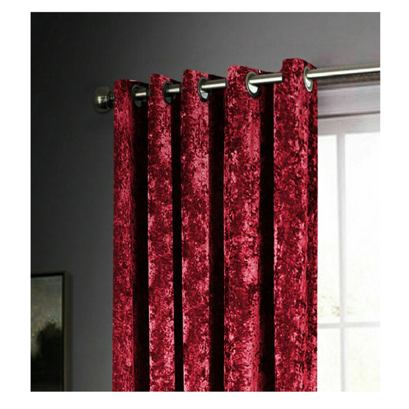 Aguilar Velvet Sheer Curtain Pair, 228 W x 137 D cm, Burgundy