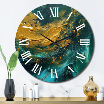 Horloge murale en métal Golden Sunset