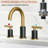 8-Inch Widespread Bathroom Faucet With Dual Handles, Metal Pop-Up Drain & 24" Supplies-114194503