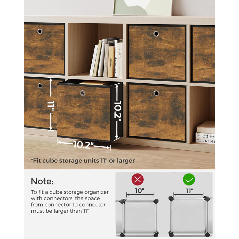 Set Of 6 Storage Boxes With Handles, Foldable Oxford Cloth And Non-Woven Storage Boxes