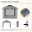 Outsunny 3.3 x 3.3m Pop Up Gazebo with Double Roof, Dark Grey