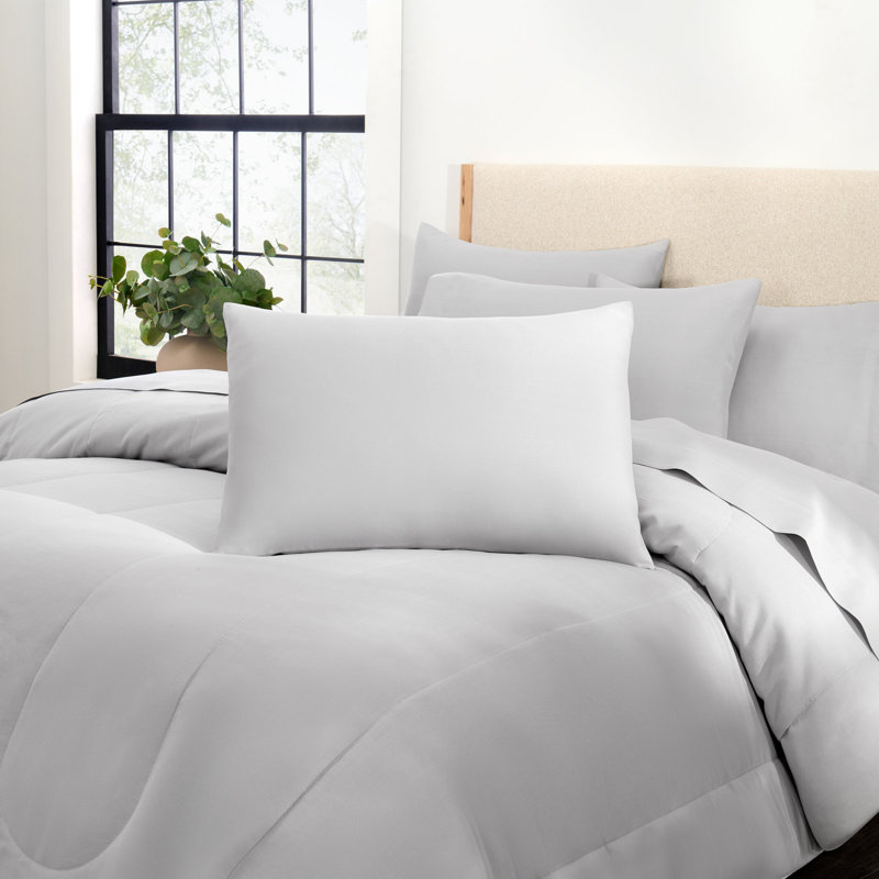 Arkwright 100% Polyester Soft All Season Bed in a Bag Comforter Set, Gray, Queen Comforter + 6 Additional Pieces
