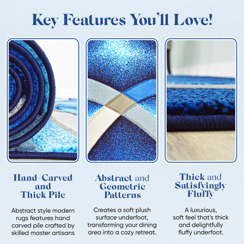 Mccampbell Performance Abstract Indoor Rug, Round 7'