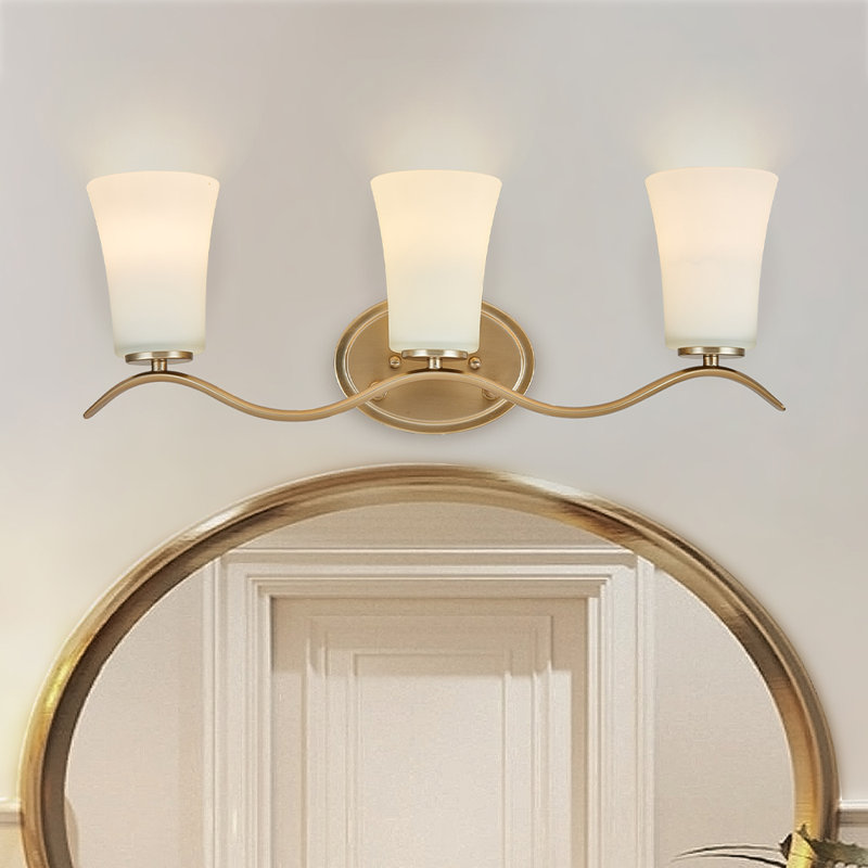 Éclairage de salle de bain 3 lumières DEL, Or