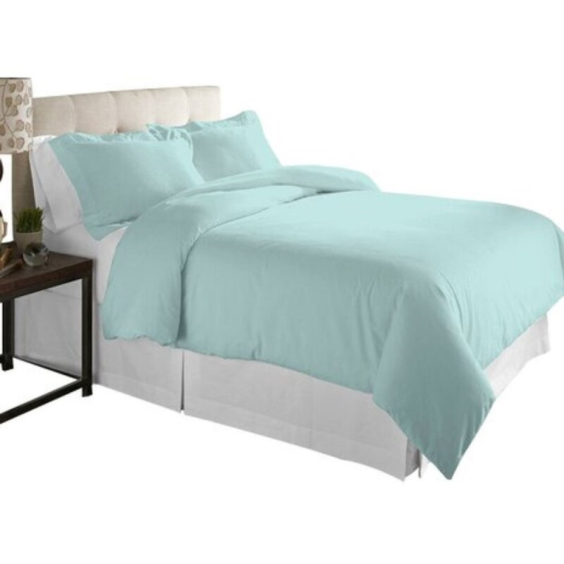 Ensemble de housse de couette en flanelle 3 pièces , Double/grand, Lagon