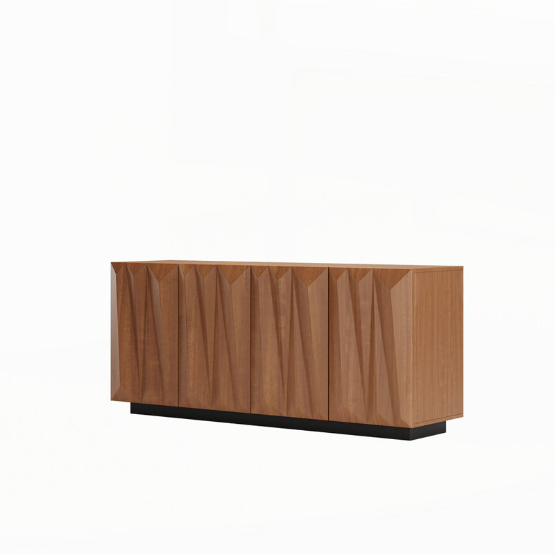 Sideboard Buffet Cabinet with Storage, Natural Walnut