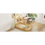 Lit de plancher en bois avec rampes de clôture et tête de lit détachable en forme de maison, lit de taille avec support pour enfants, structure de maison de jeu pour enfants Montessori,