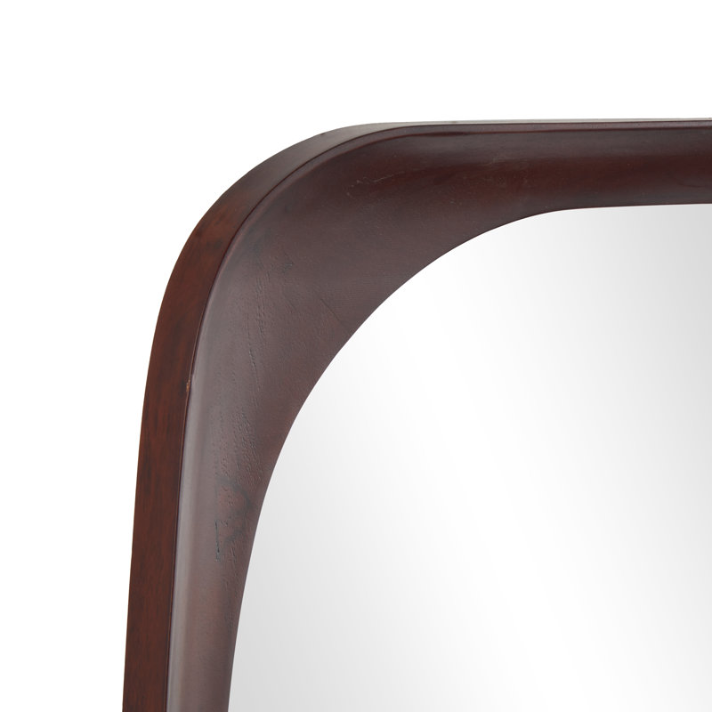 Cole And Grey Wood Oval Minimalistic Room Wall Mirror, Natural