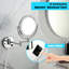 Miroir de meuble-lavabo mural à DEL grossissant de 8 po, extension de 12 po, finition, grossissement 1x / 3x, rotatif à 360 degrés, bouton de rasage imperméable à l'eau pour une utilisation à la maison avec DEL, fixation, rotation,