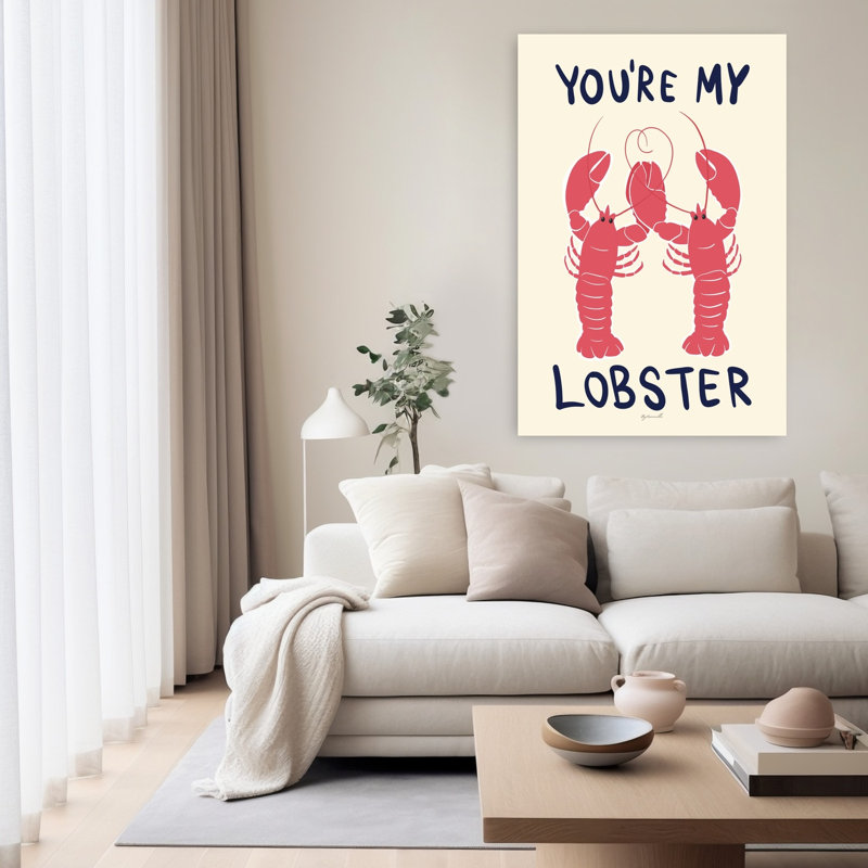 Art romantique, homard romantique, H 60 po x l 40 po