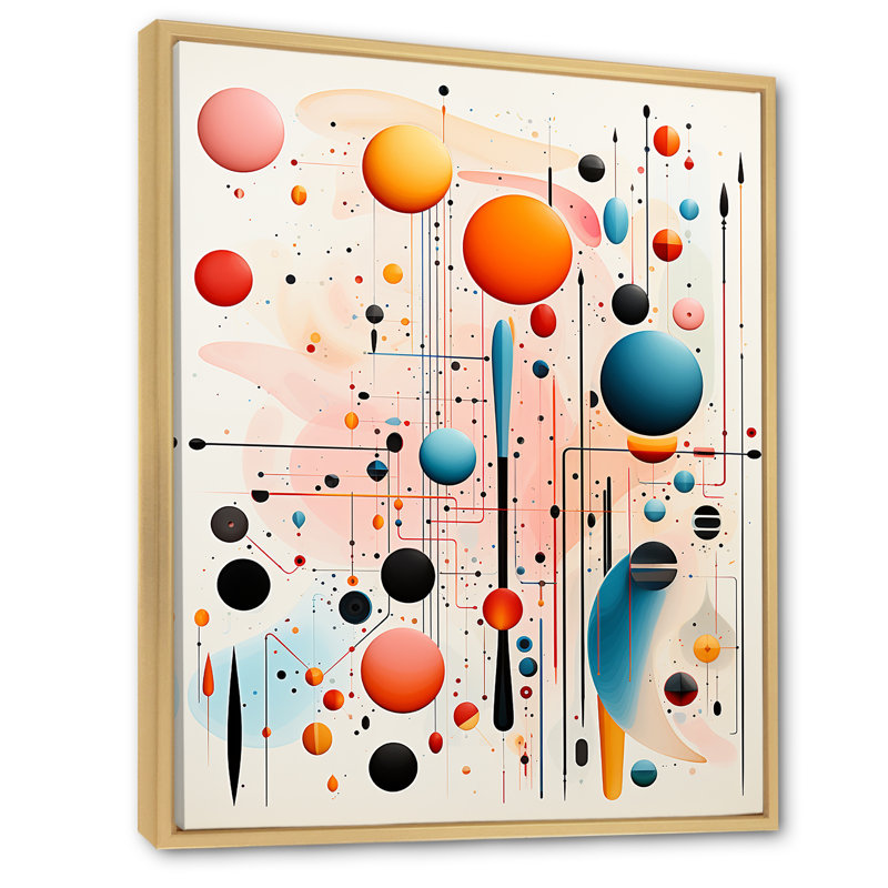 Rétro pastel sur toile Crystalline Consciousness, Cadre naturel flottant, H 32 po x l 16 po x P 1 po