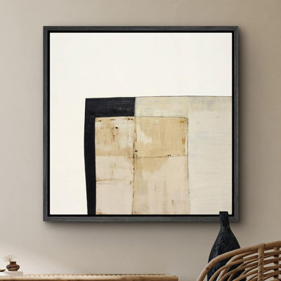 Color Blocks " Tan & Black Geometric Color Blocks Abstract Shapes Modern Art Alternative Multicolor Dark "