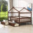 Heulwen Two Drawers Wooden House Bed-1726847287-1726847284