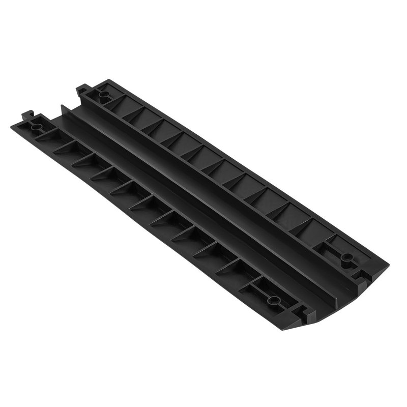 Couvercle de câble escamotable, capacité de charge de 17 500 lb / essieu, matériau PP, paquet de 3, rampe de protection de tuyau de câble robuste, noir, conception à deux canaux pour une utilisation intérieure et extérieure