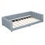 Grand lit plateforme tapissier en similicuir