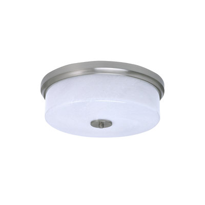 Plafonnier encastré 17 po Brijan, 4 lumières, illustré avec verre