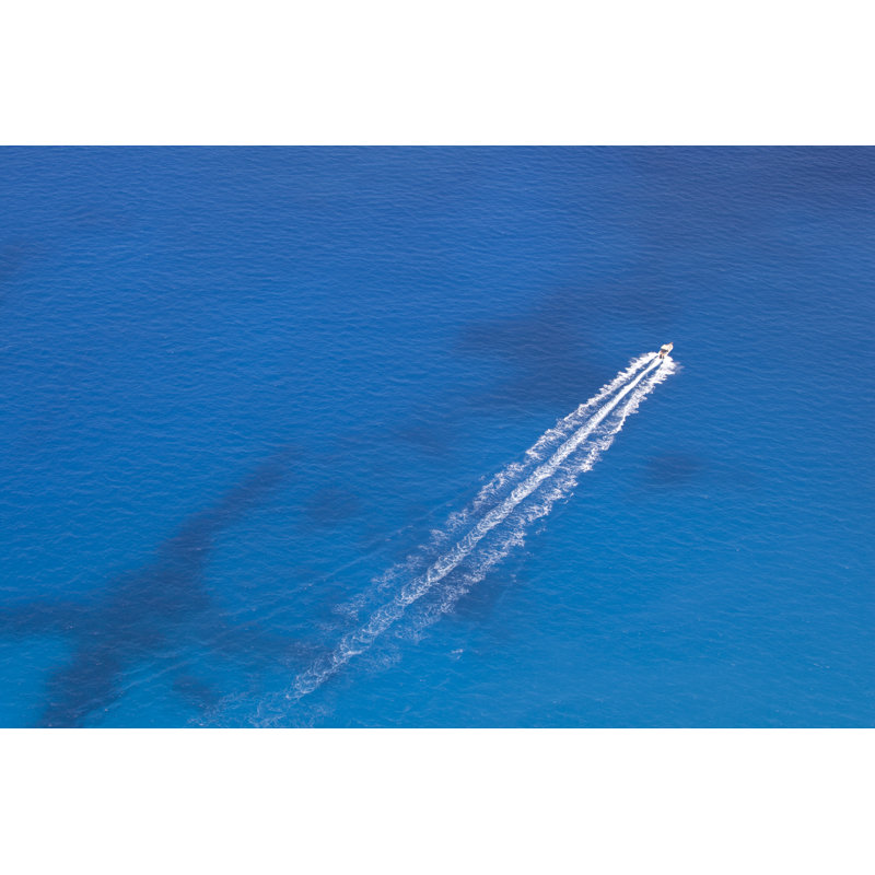 Motorboat In The Sea by Ognianm - Wrapped Canvas Print, 30cm H x 46cm W
