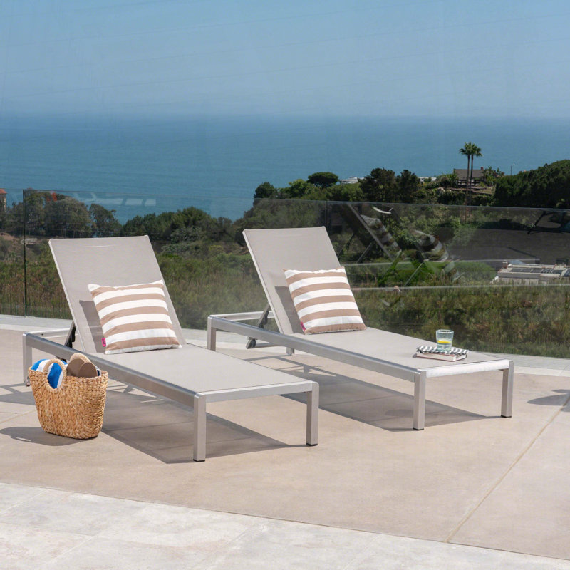 Fauteuil inclinable d'extérieur réglable à 5 positions avec roulettes Cape Coral KD